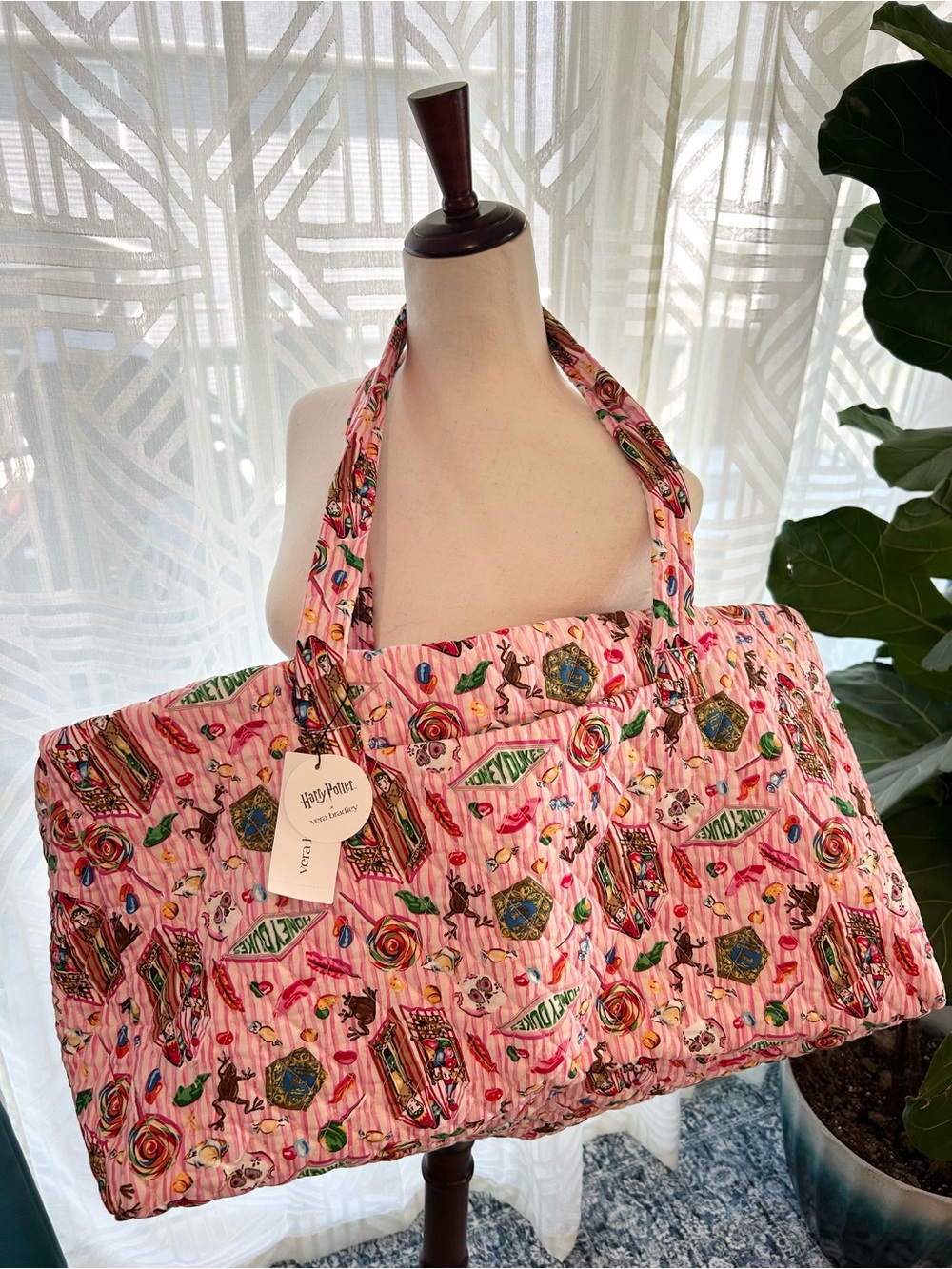 NWT RARE Vera Bradley Harry Potter Honeydukes Large Travel Cotton Duffle Bag